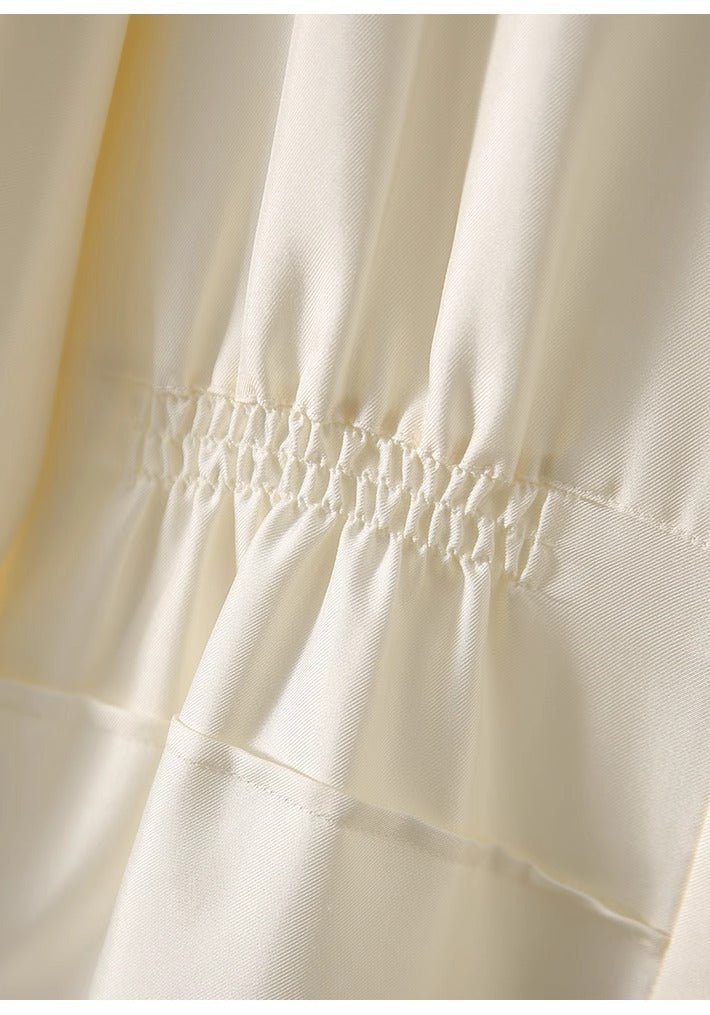 Silk Stand-Collar Fitted Shirt