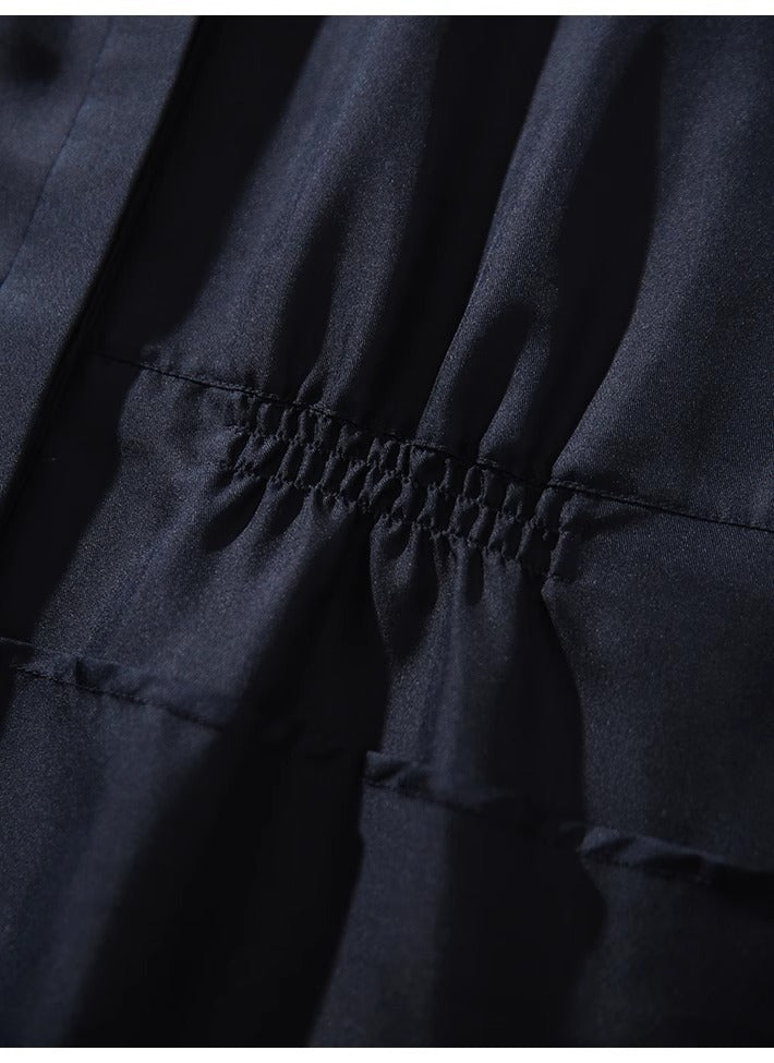Silk Stand-Collar Fitted Shirt