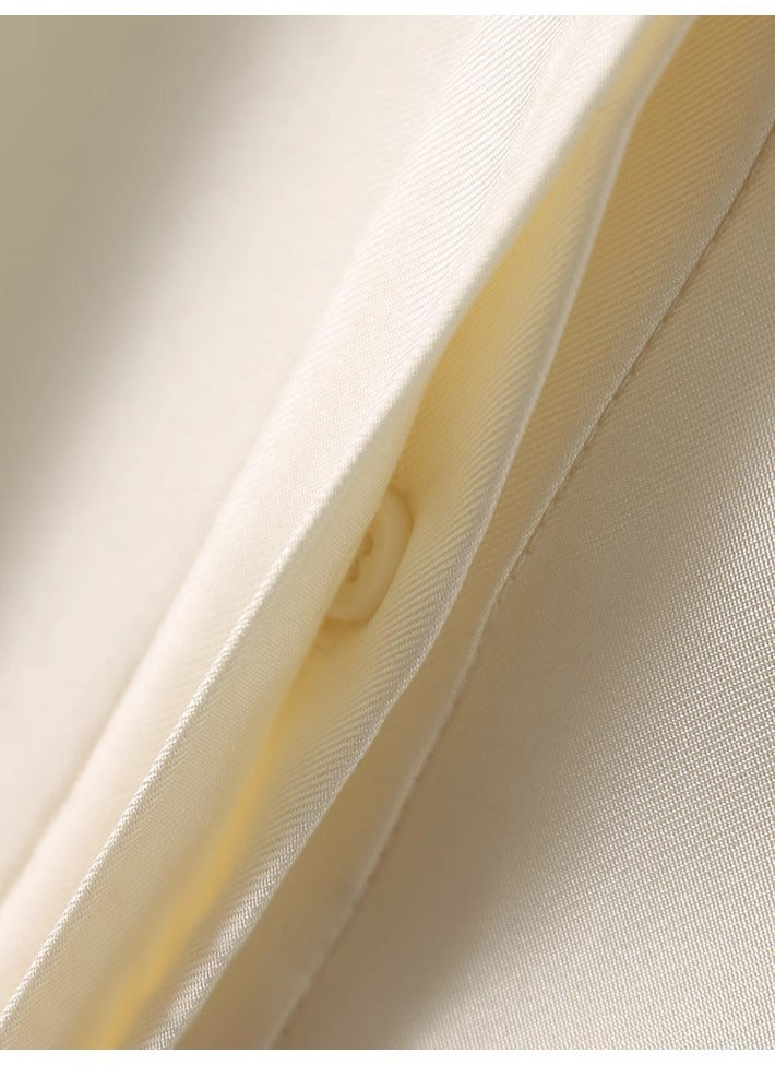 Silk Stand-Collar Fitted Shirt