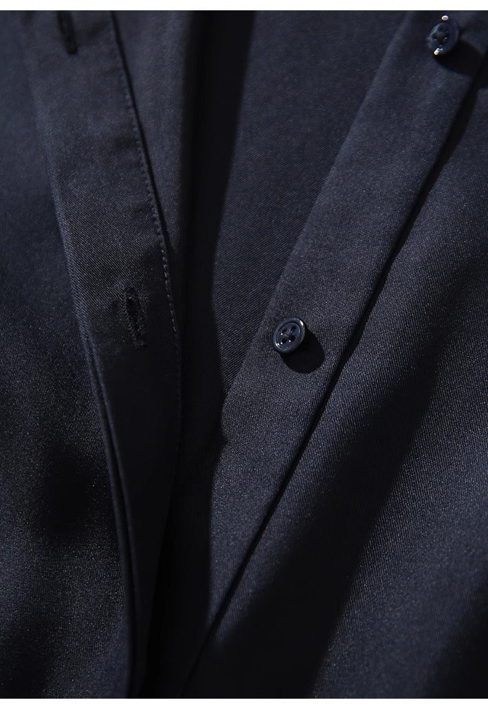 Silk Stand-Collar Fitted Shirt
